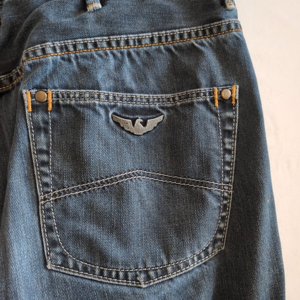 Armani Jeans Men's Blue Denim Jeans Straight Leg Bootcut, US 36 - Picture 5 of 10